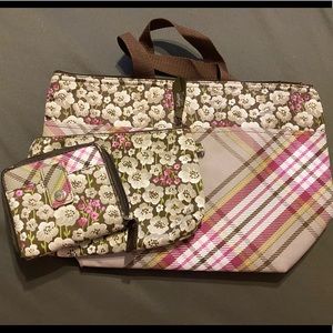 Thirty One 3 pc matching floral/plaid set